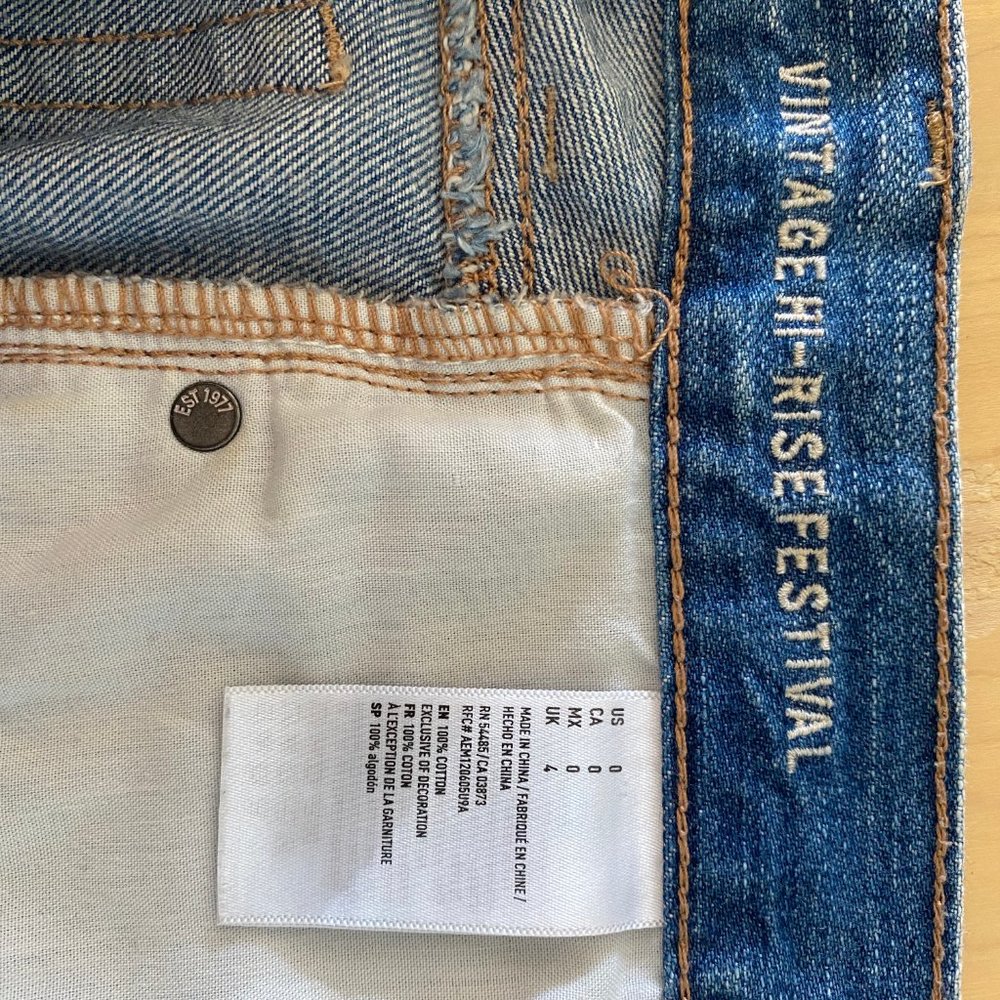 Vintage High Rise Festival Distressed Denim Shorts - Picture 5 of 5